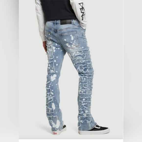 HOMME+FEMME TWILIGHT DENIM SPOT WASHED BLUE SIZE 32 - Picture 3 of 13